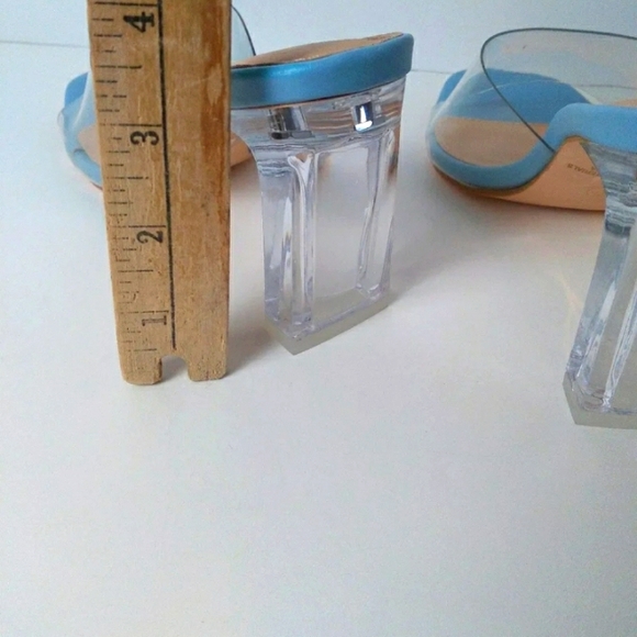 Women's Light Blue Slip On Clear Heels-Size 7 - Picture 4 of 5